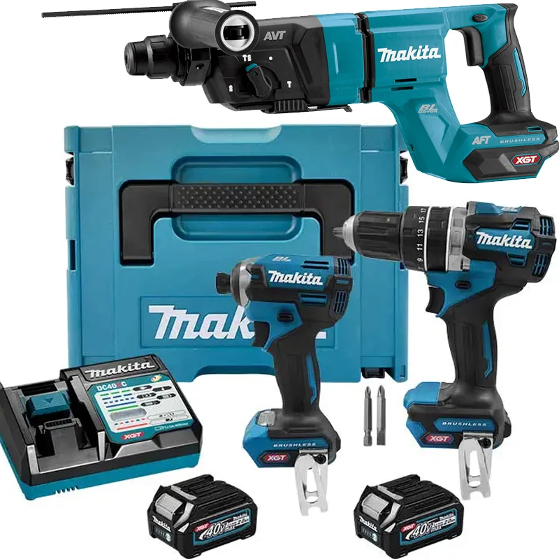 Combo 40v Roto martillo Atornillador y Cincelador SDS PLUS XGT Compatible con Mangos Estándar