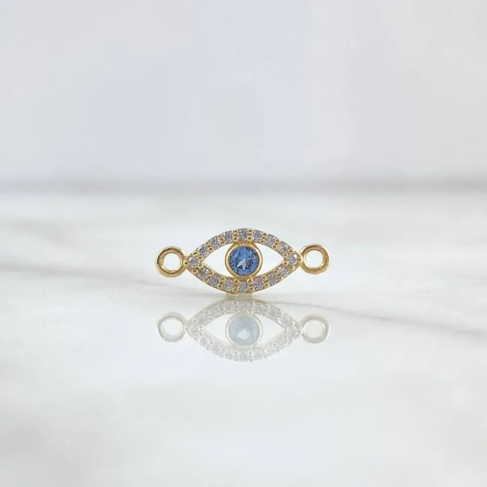 Herraje Ojo Turco 0.4gr / 1.5cm / Circon Celeste Oro Amarillo © para Huertos Urbanos