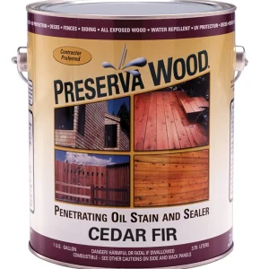 Tinte y sellador base de aceite de cedro y abeto transparente mate Preserva Wood, 1 galón (paquete de 4)