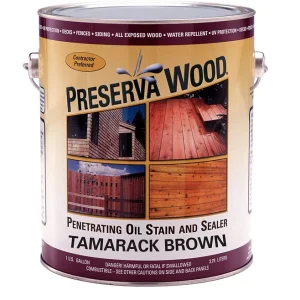 Tinte y sellador base de aceite Preserva Wood transparente mate Tamarack, 1 galón (paquete de 4)