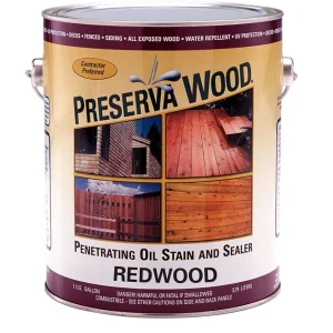 Tinte y sellador base de aceite de secuoya transparente y mate Preserva Wood, 1 galón (paquete de 4)