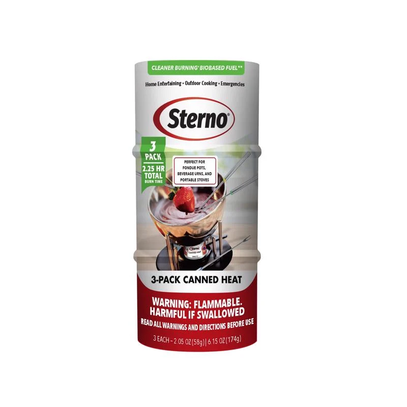 Sterno Canned Heat Aluminio 6.15 oz paquete de 3