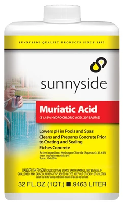 Ácido muriático Sunnyside, líquido de 32 oz (paquete de 12)
