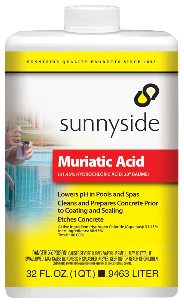 Ácido muriático Sunnyside, líquido de 32 oz (paquete de 12)