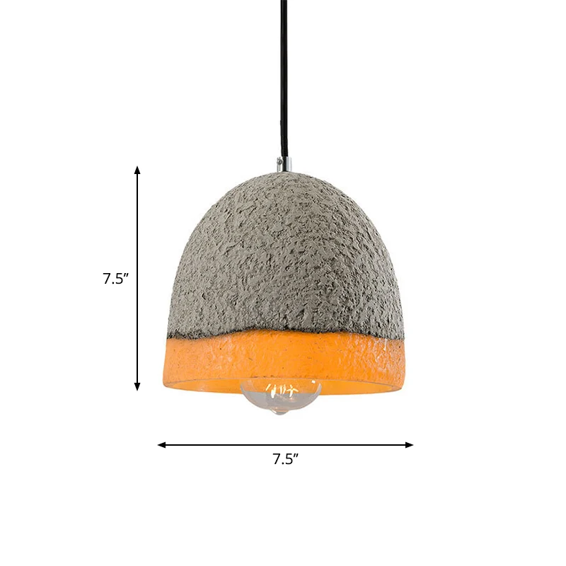 Cement hanglamp met 1 kop Scandinavische grijze koepel/kegel/schuurvormige keukenbar plafondhanger
