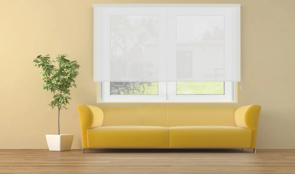 Estor enrollable traslúcido de algodón blanco 200 x 250cm