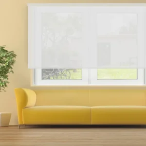 Estor enrollable traslúcido de algodón blanco 220 x 250cm