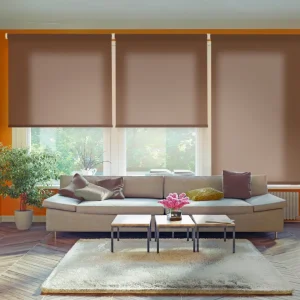 Estor enrollable traslúcido ecofuture marrón 75 x 190cm