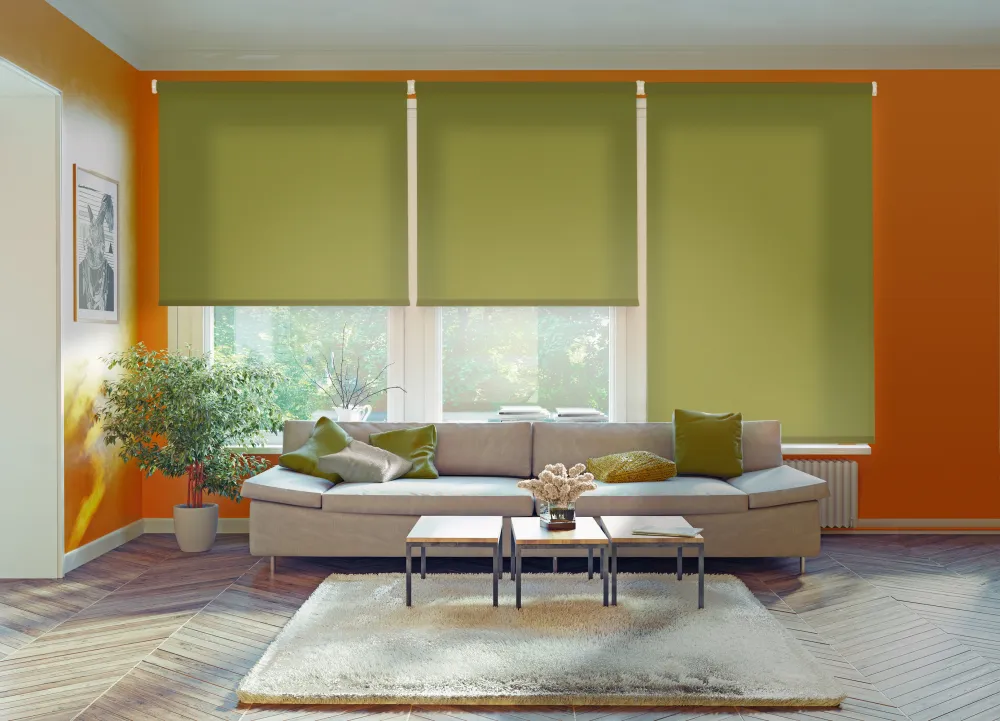 Estor enrollable traslúcido ecofuture verde 120 x 190cm