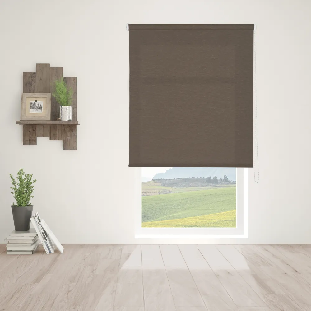 Estor enrollable traslúcido sencillo marrón 120 x 250cm