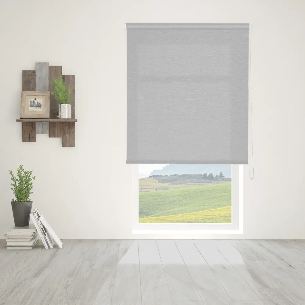 Estor enrollable traslúcido simple gris 120 x 250cm