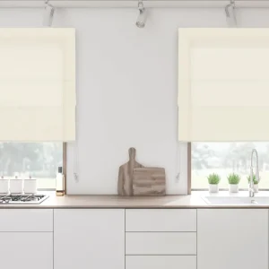 Estor plegable esencial traslúcido marfil 120 x 250cm