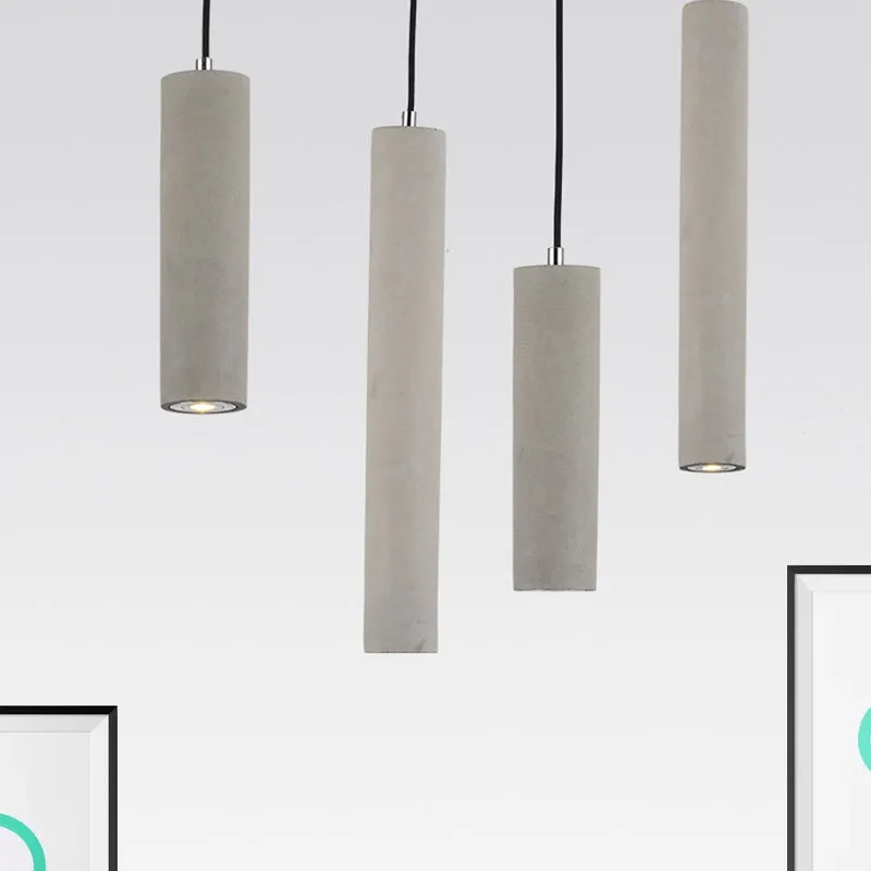 Hangende hanglamp van 10"/19,5" Scandinavische stijl Cement 1 lichtgrijs hangend plafondlicht warm/wit licht
