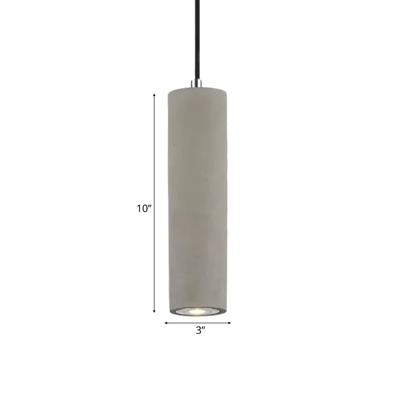 Hangende hanglamp van 10"/19,5" Scandinavische stijl Cement 1 lichtgrijs hangend plafondlicht warm/wit licht