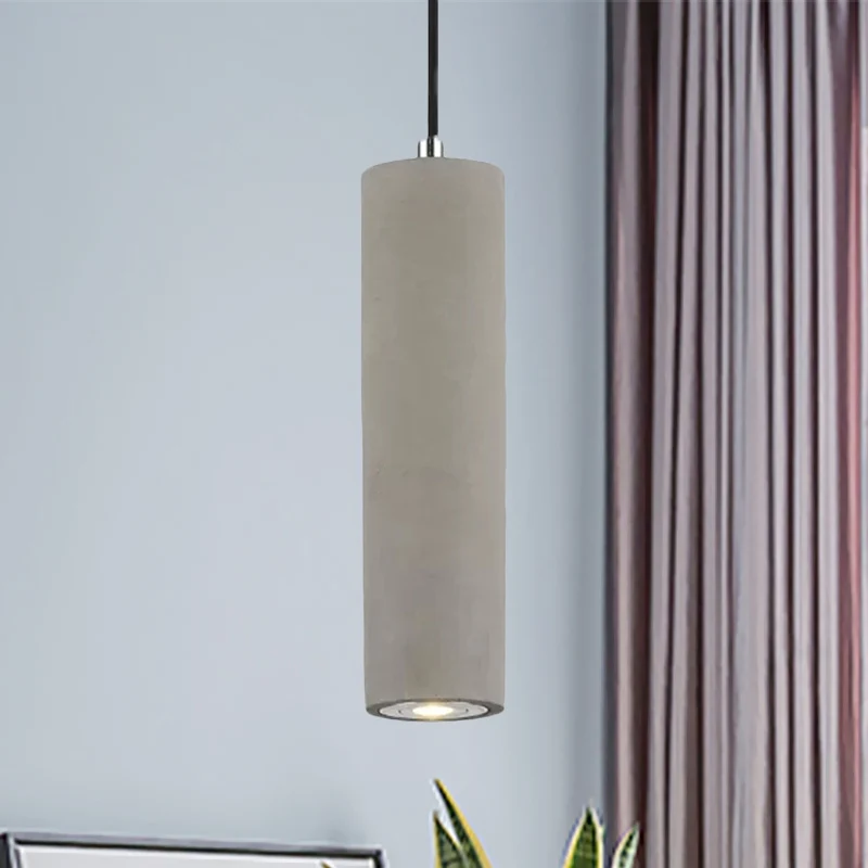 Hangende hanglamp van 10"/19,5" Scandinavische stijl Cement 1 lichtgrijs hangend plafondlicht warm/wit licht