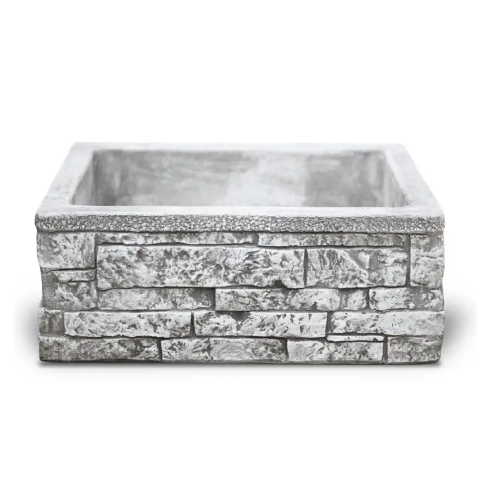 Lavello da esterno cemento grigio effetto mattoncini cm 70x52x20h cm modello Sicily