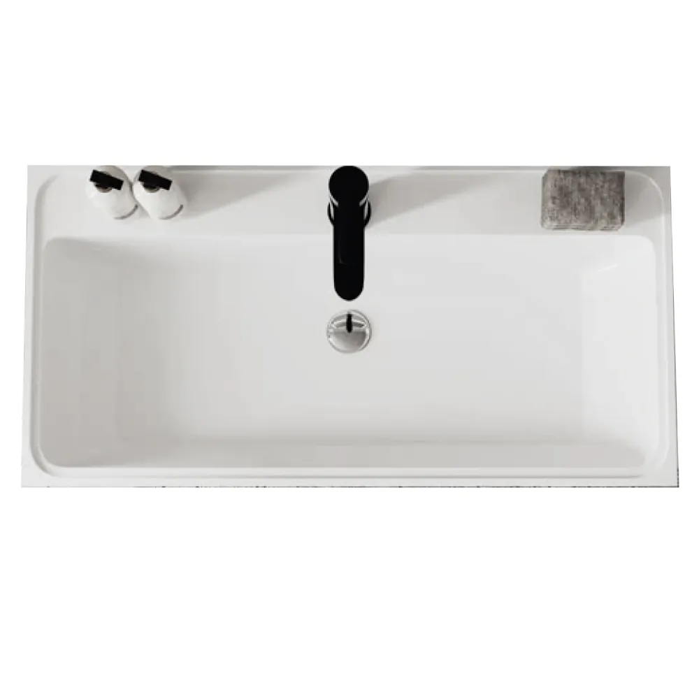 Mobile bagno cannettato ad installazione sospesa con lavabo cm 60 colore grigio antico - Cubi&Co Collezione Puro
