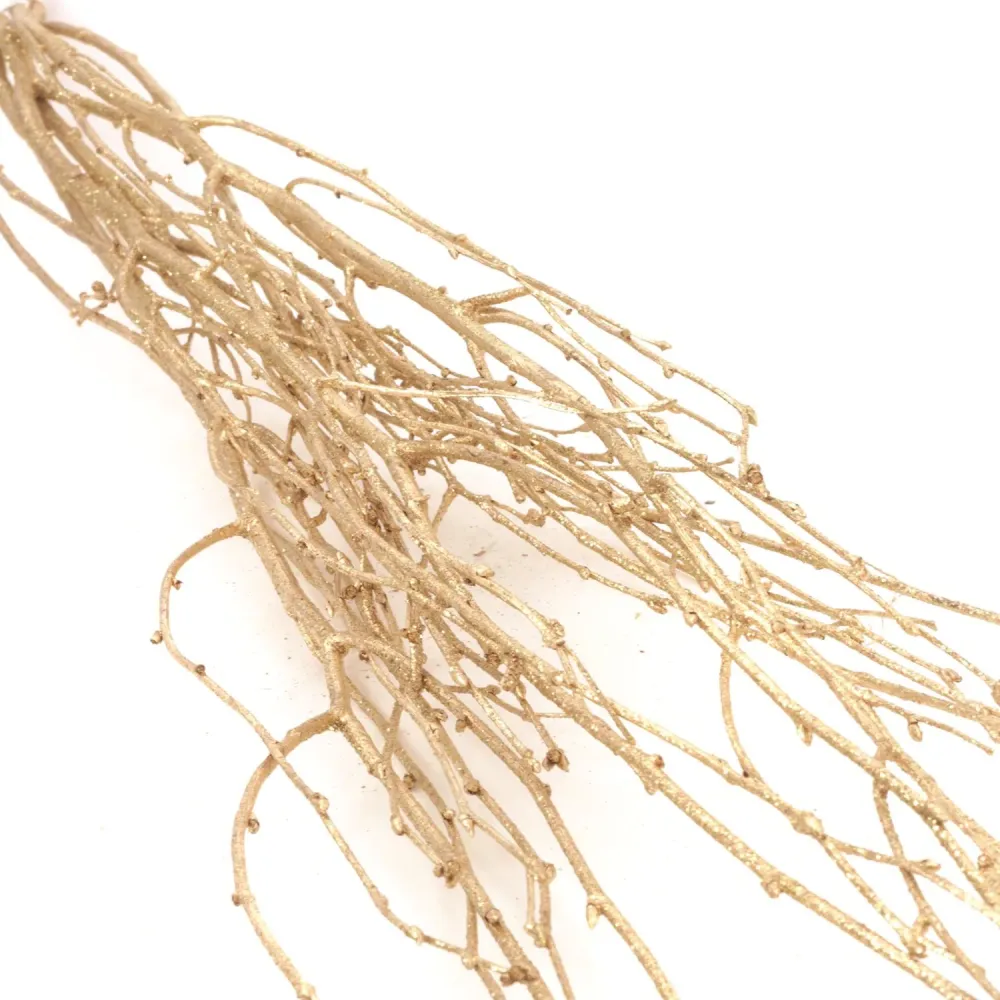 Bolas decorativas surtidas Second Nature con ramas de abedul con purpurina, de 90 120 cm (paquete de 24)
