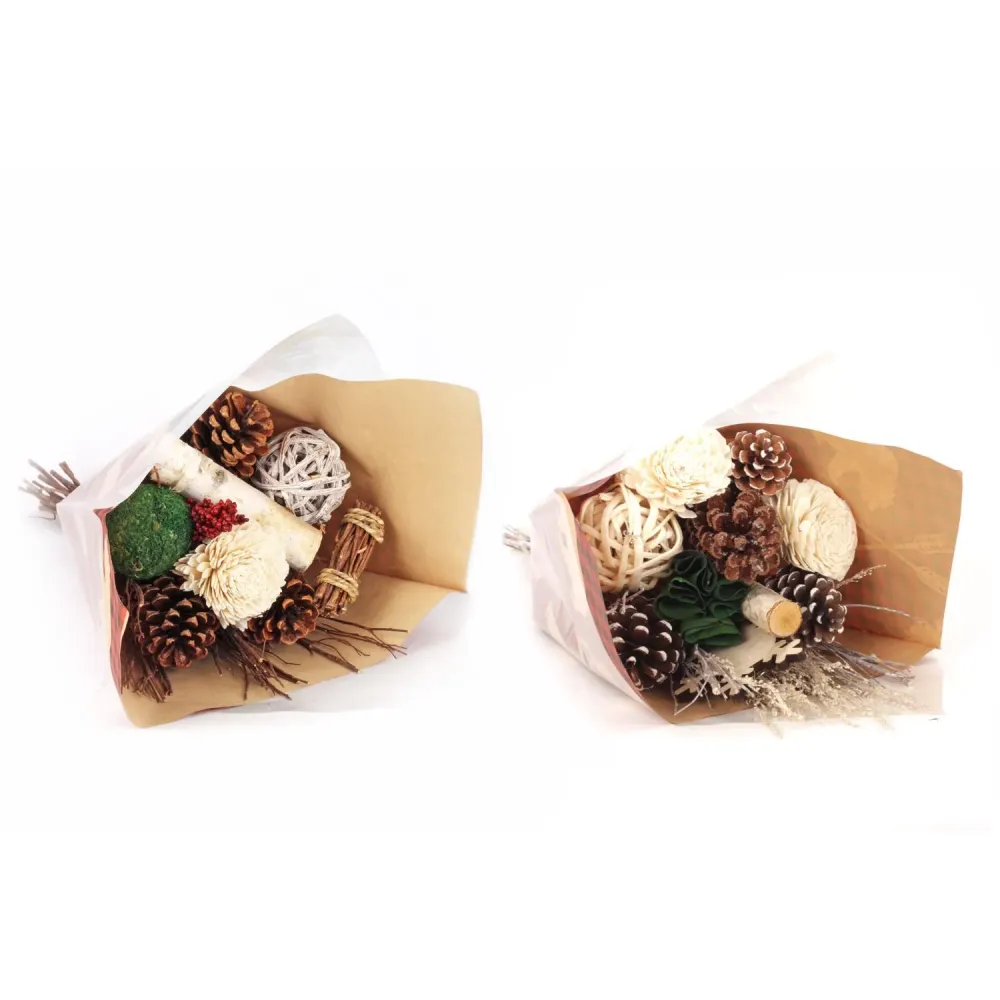 Ramo de cabañ acogedora y tradiciones navideñas de Second Nature, 27 pulgadas (paquete de 10)