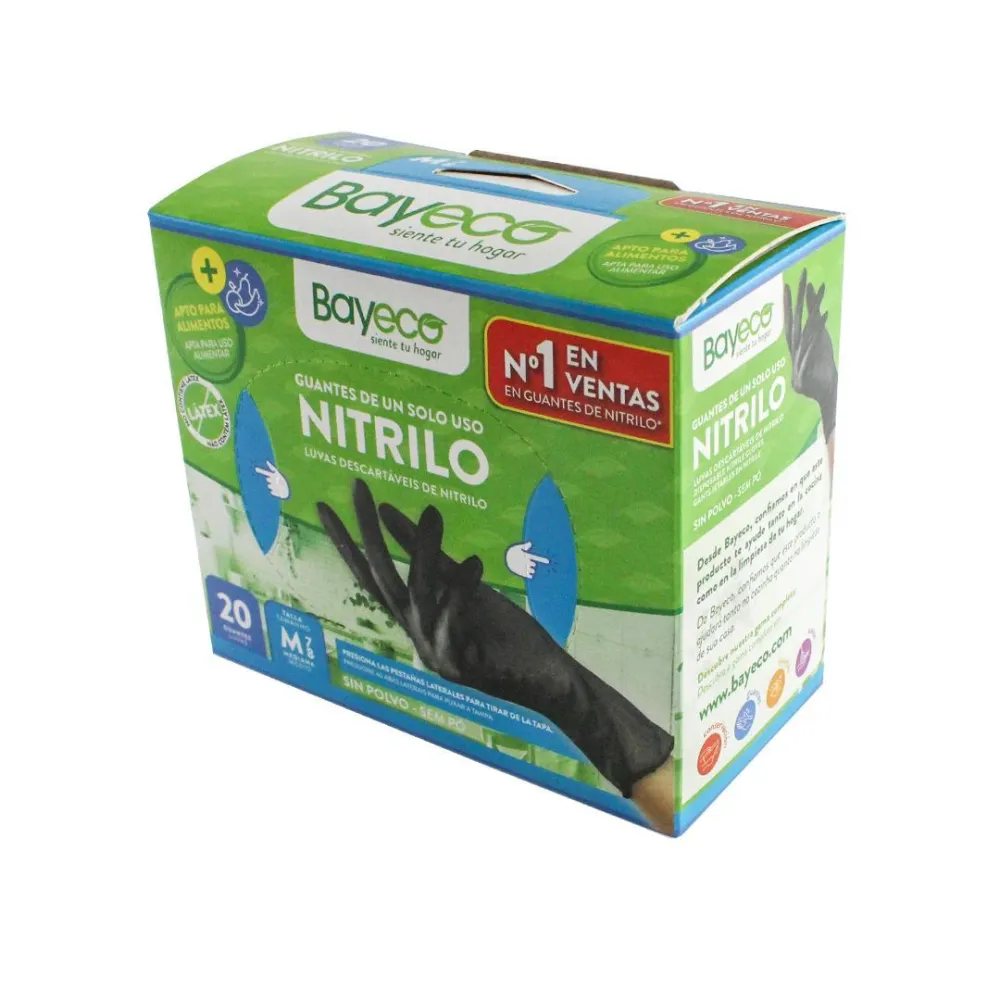 Profesional Certificado Guante nitrilo negro mediano caja 20