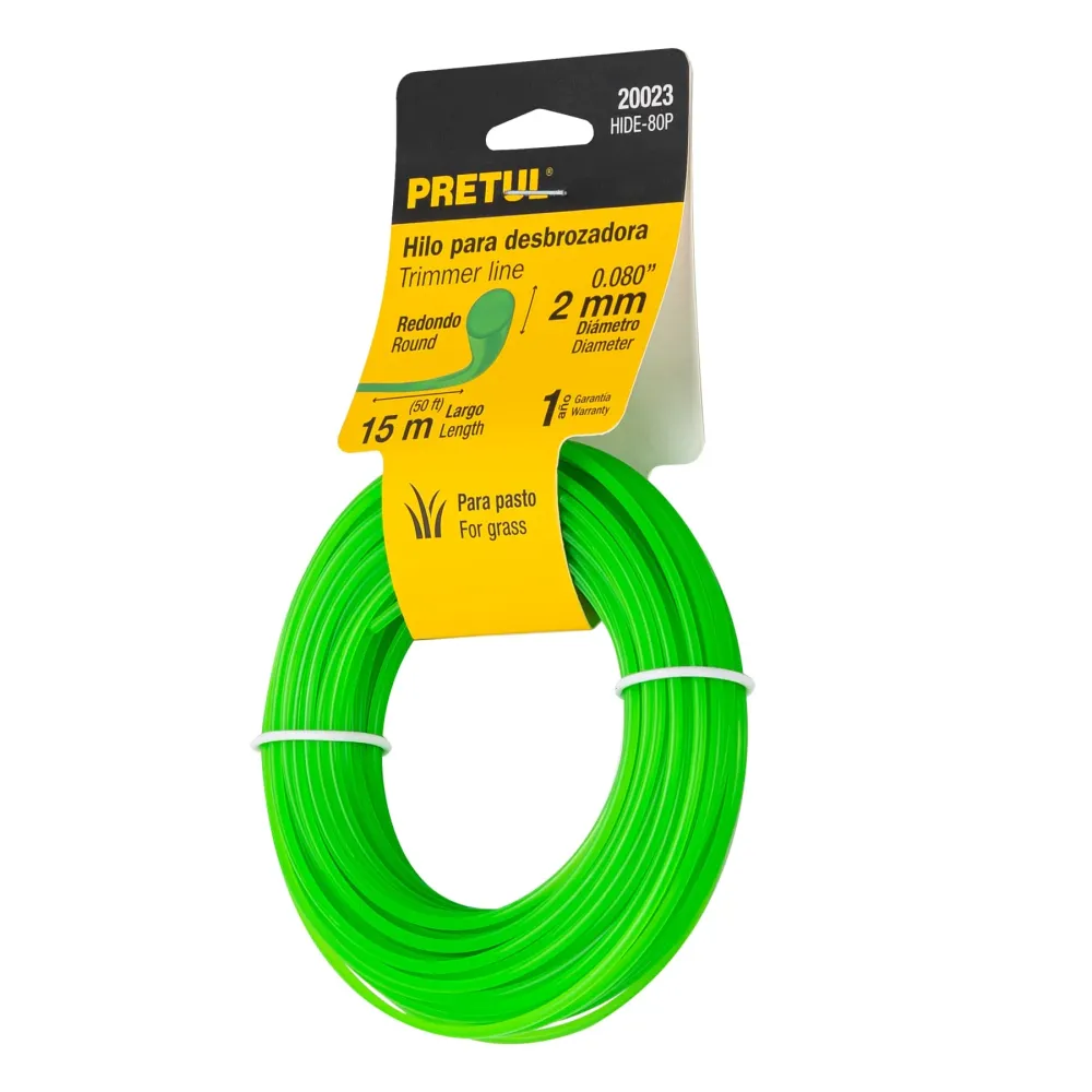 Cortabordes Manual Hilo redondo para desbrozadora, 15 m, 2 mm, Pretul