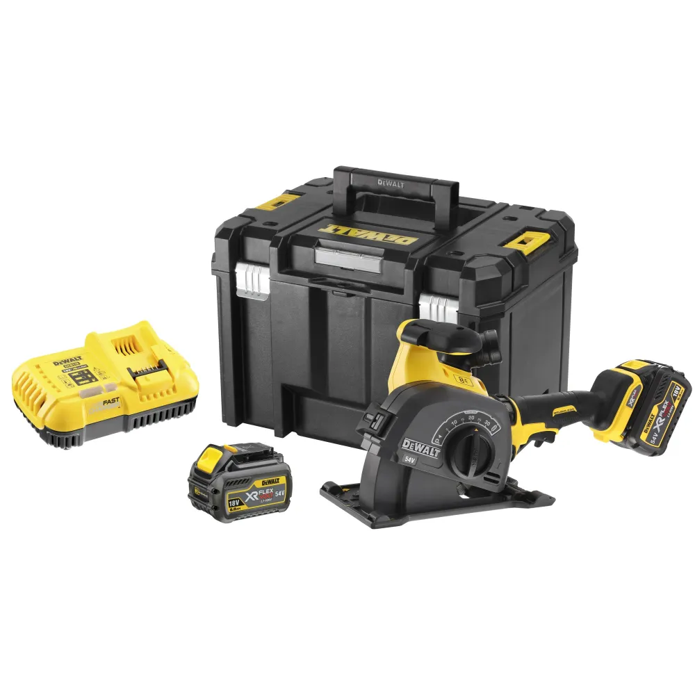 Dewalt - ranuradora de hormigón xr flexvolt 54v 2x2ah li-ion brushless 125 con Cabezal de Doble Hilo
