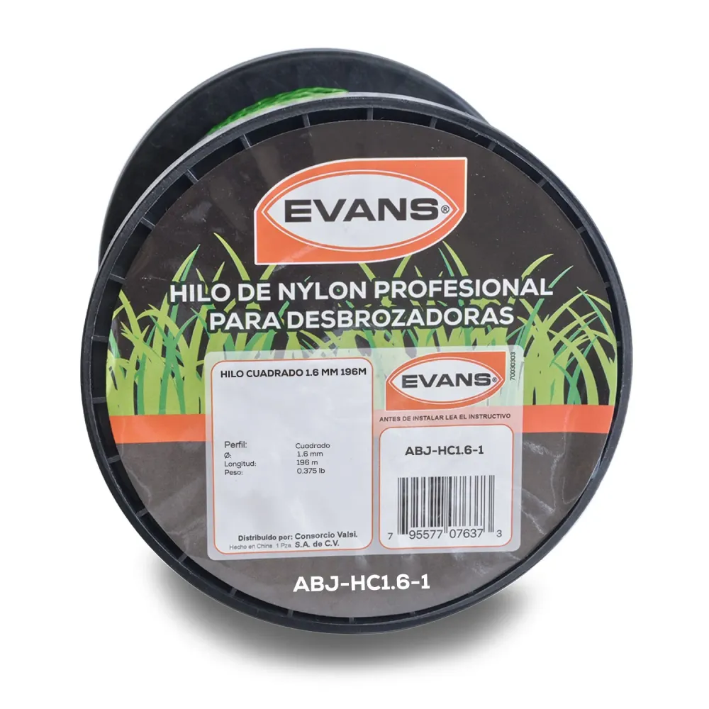 HILO CUADRADO DESBROZADORA 1.6MM 196M - ABJ-HC1.6-1 para Jardines Grandes