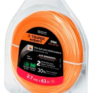 Hilo Cuadrado Doble P/Desbrozadora ,2.7mm x 63m , Blíster, Expert 15966