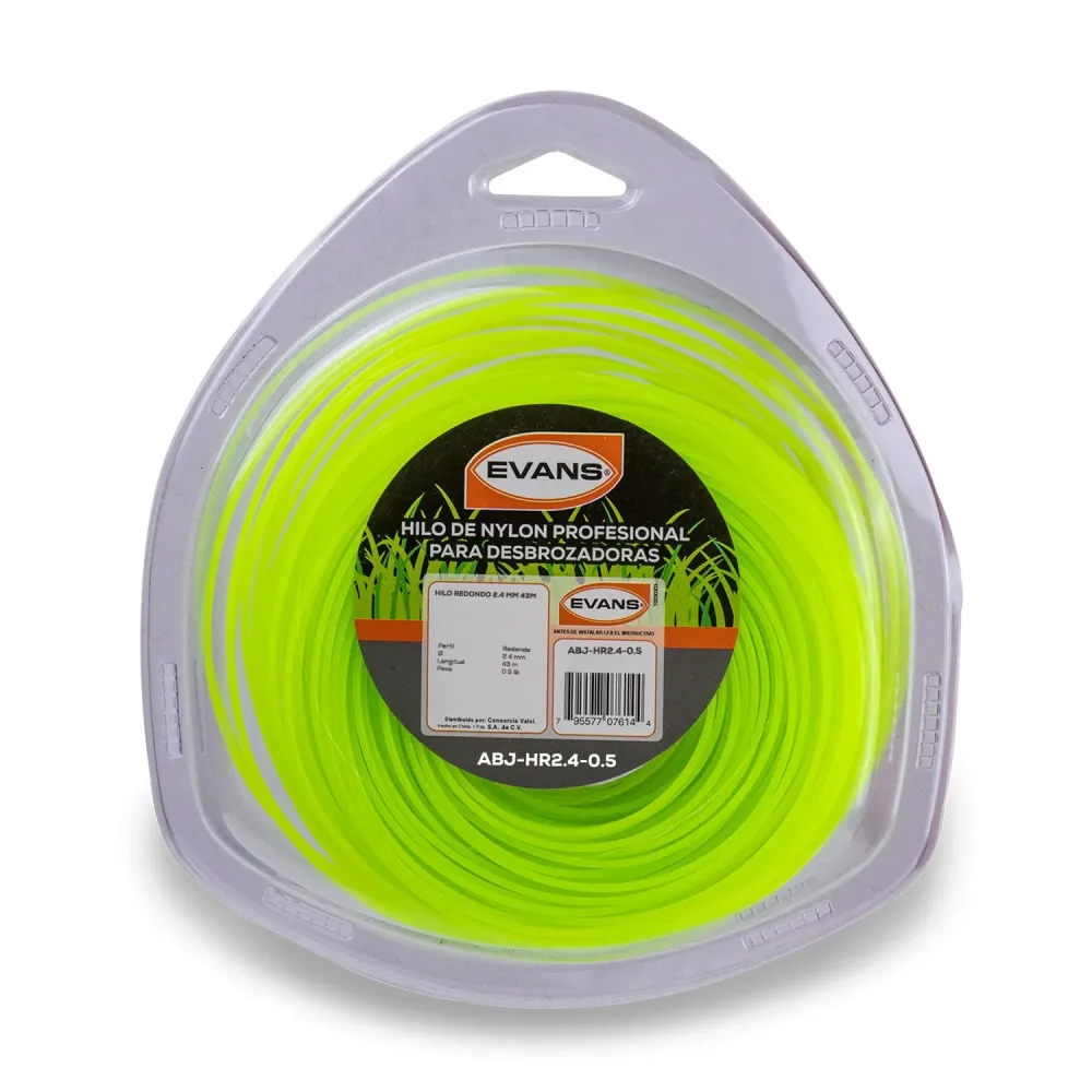 HILO DESBROZADORA 2.4MM 43M - ABJ-HR2.4-0.5 Compatible con Múltiples Cabezales