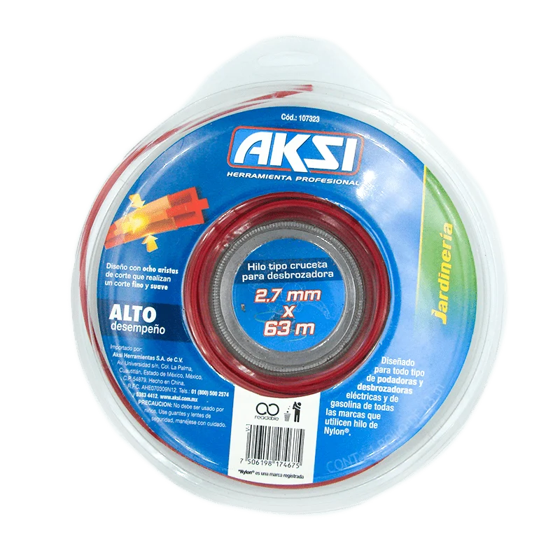 Hilo Desbrozadora Circular 2.7mm x 63m ASKI-107323 para Mantenimiento de Bordes