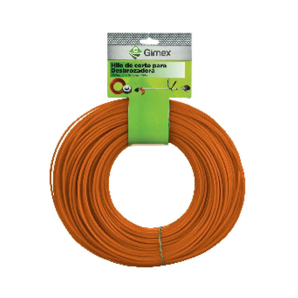Hilo Para Desbrozadora 2.4mm .095 111.75m Naranja con Cabezal de Doble Línea