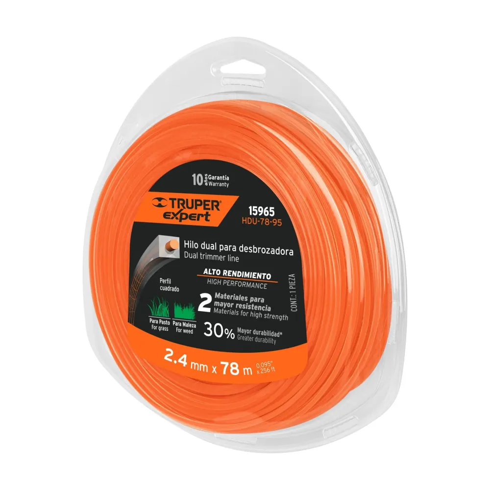 Hilo para desbrozadora doble, en blister, 78 m, 0.095"