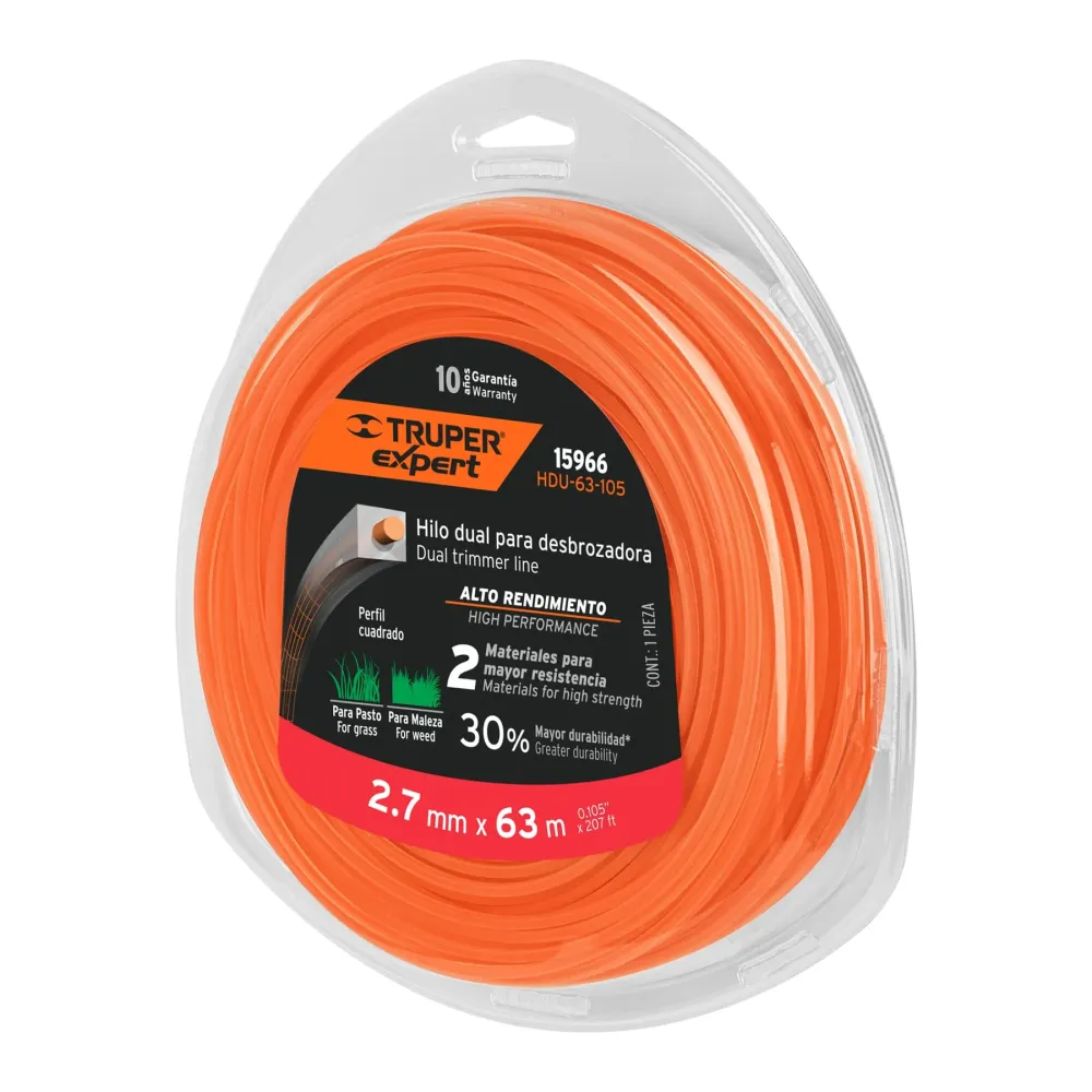 Hilo para desbrozadora gemelo, en blister, 63 m, 0.105"