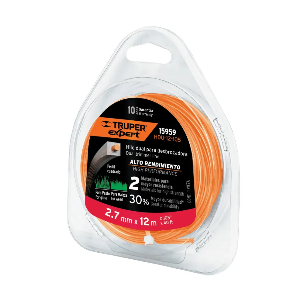 HILO PARA DESBROZADORA GEMELO, EN BLISTER, 12 M, 0.105"