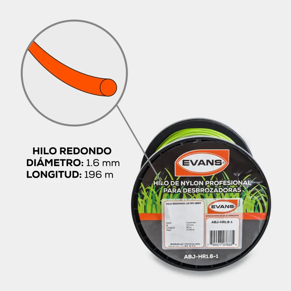 Máquina para Bordes HILO DESBROZADORA 1.6MM 196M - ABJ-HR1.6-1