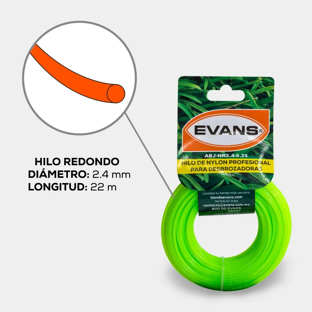 Máquina para Bordes HILO DESBROZADORA 2.4MM 22M - ABJ-HR2.4-0.25
