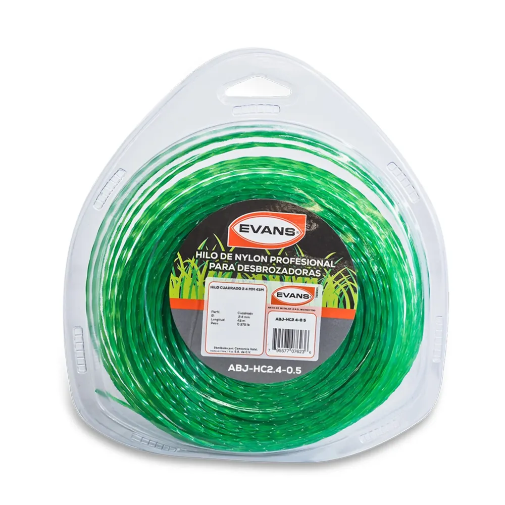 Resistente al Clima HILO CUADRADO DESBROZADORA 2.4MM 43M - ABJ-HC2.4-0.5