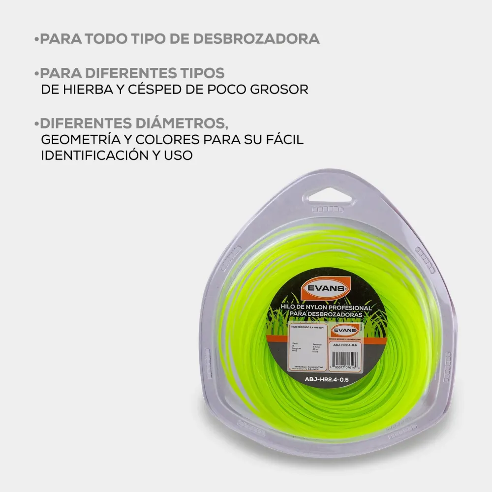 Resistente al Clima HILO DESBROZADORA 2.4MM 43M - ABJ-HR2.4-0.5