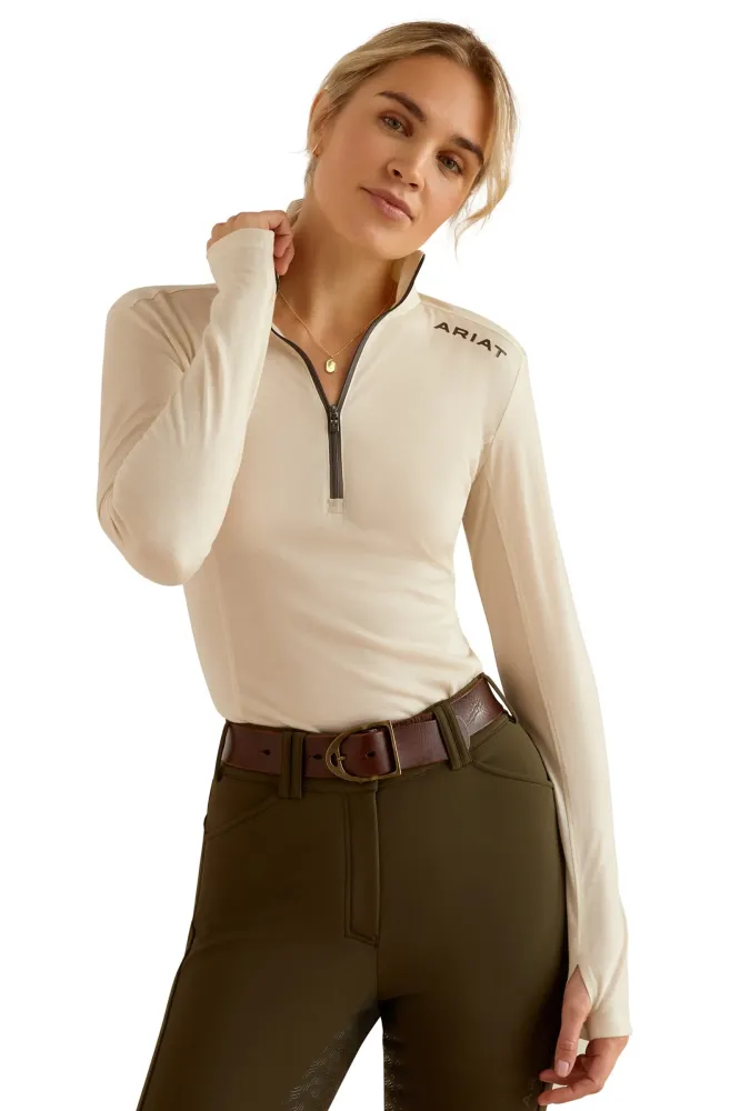 Cheviot Women´s 1/4 Zip Baselayer Shirt Summer Sand XL