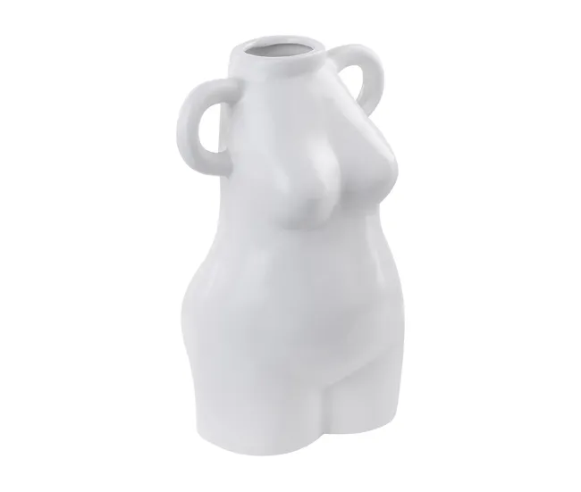 Florero de porcelana blanca 25 cm AIGIO con Control de Flujo