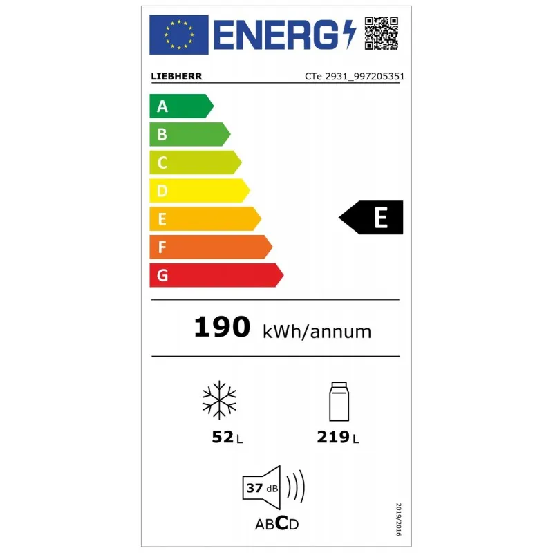 Frigorífico 2p. Liebherr cte 2931 blanco 1.57m