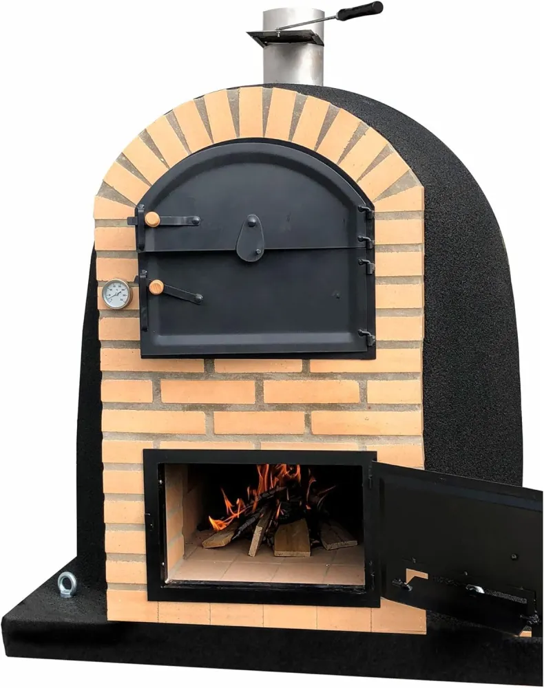 Carbón Vegetal de Horno de leñ exterior de obra modelo caldera bandama negro - 130x130x206cm