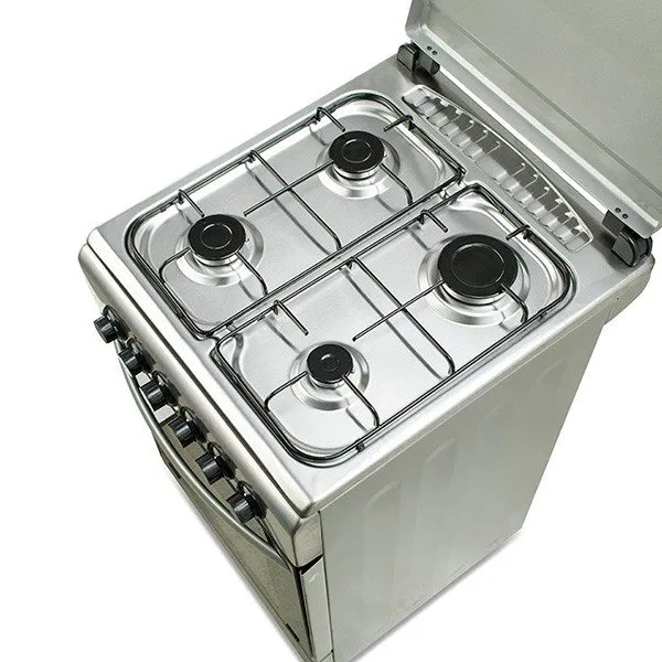 Cocina 4 fuegos Universal Azul gas butano UFGEIN60-18 con horno eléctrico inox