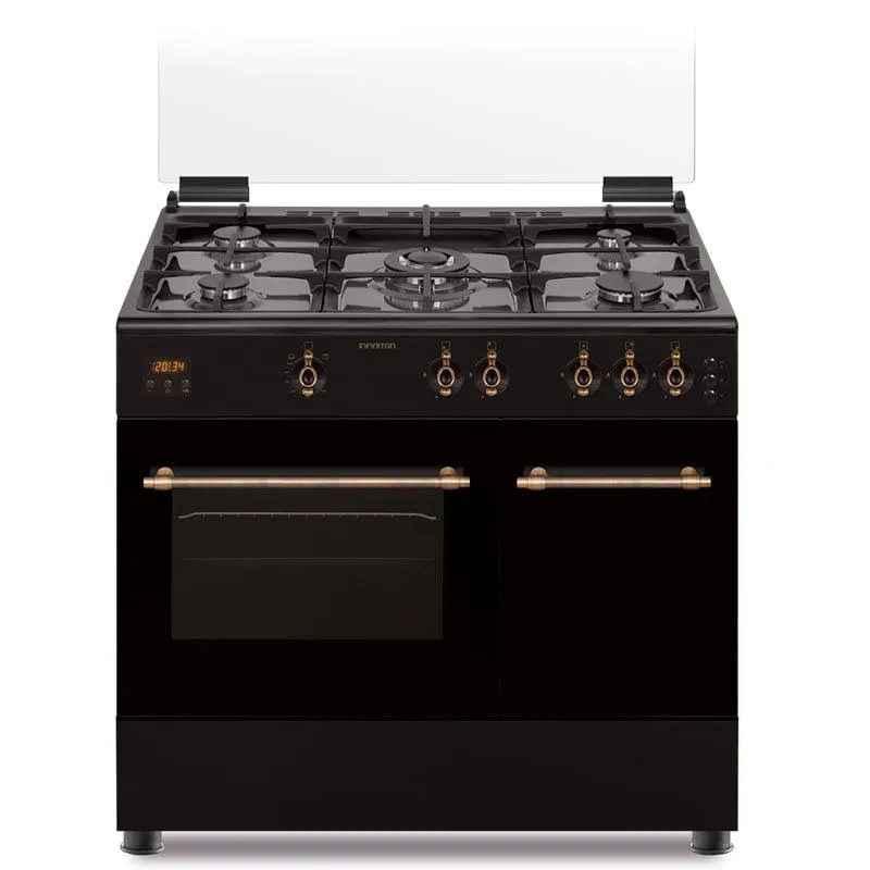 Encendedor Largo de Cocina de gas CCRST90EPH Infiniton 5 fogones 59L encendido electrónico negro 78x89x60 cm
