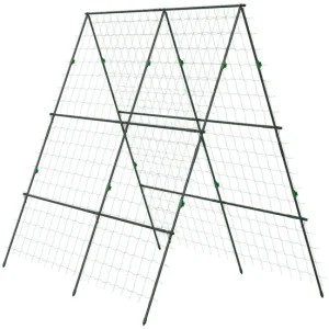 Resistente la Intemperie Outsunny Enrejado de Jardín Triángulo Soporte para Plantas Trepadoras con Marco de Acero para Fru...