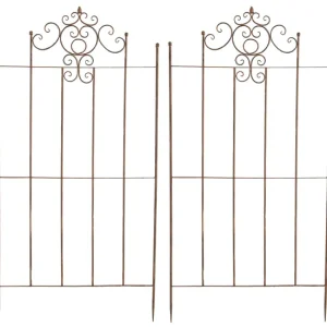 Set de 2 Enrejados para plantas Paula Acero Marrón antiguo 2X85.5X170 cm