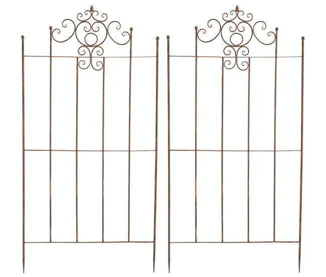 Set de 2 Enrejados para plantas Paula Acero Marrón antiguo 2X85.5X170 cm