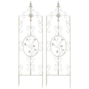 Set de 2 soportes para enredaderas Burgus Metálico Crema antiguo 1X35X122 cm