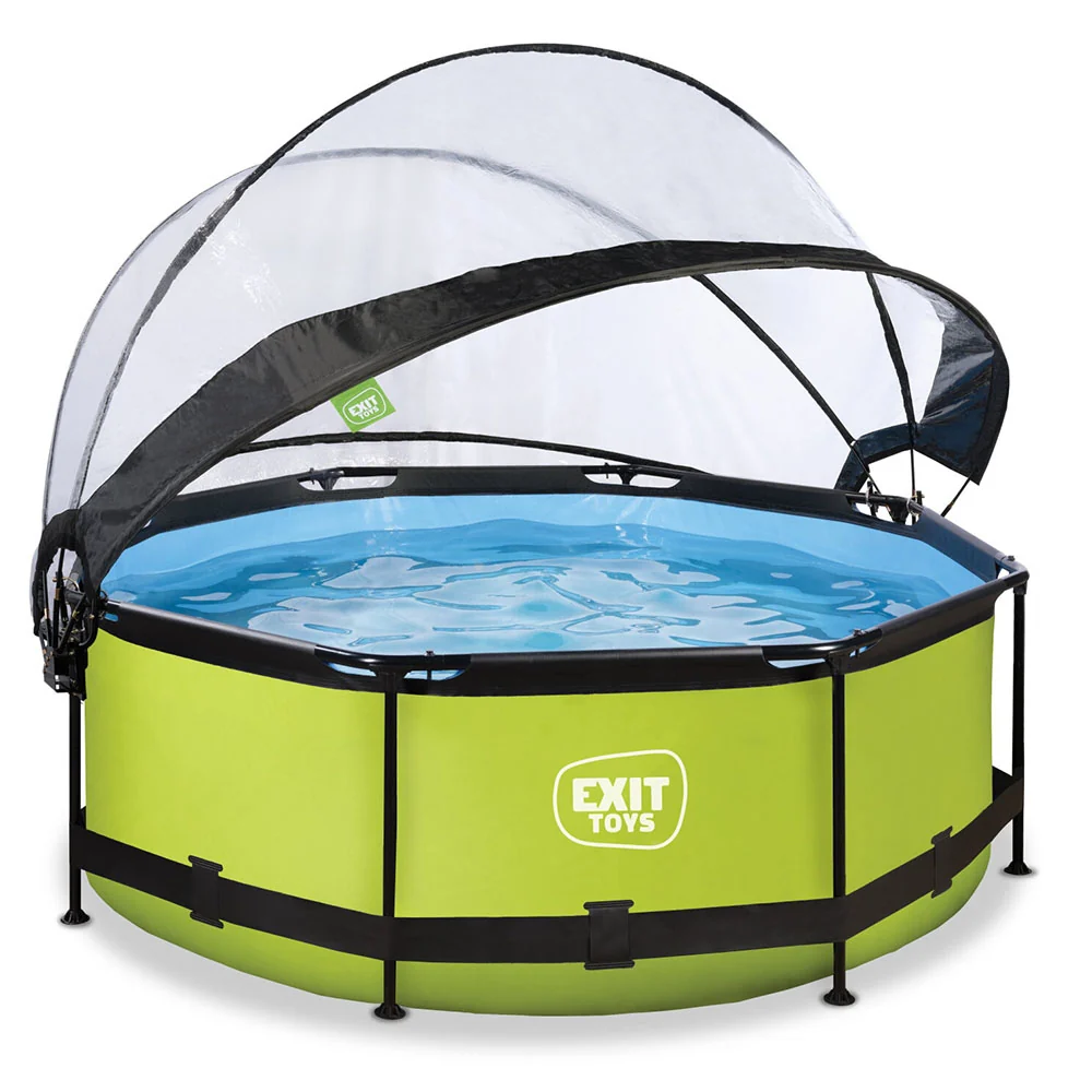 Aspirador para Estanque Piscina EXIT Lime 244x76 com bomba de filtro e cúpula - verde