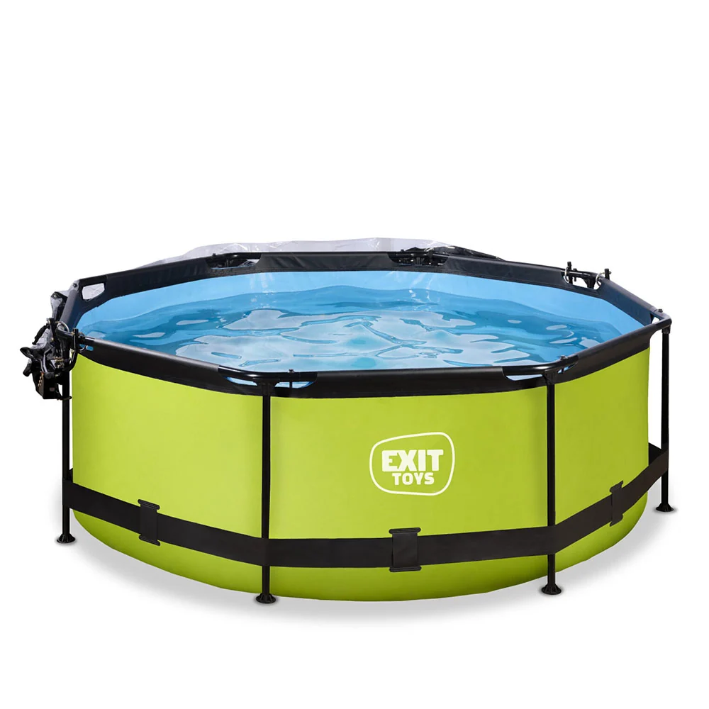 Aspirador para Estanque Piscina EXIT Lime 244x76 com bomba de filtro e cúpula - verde